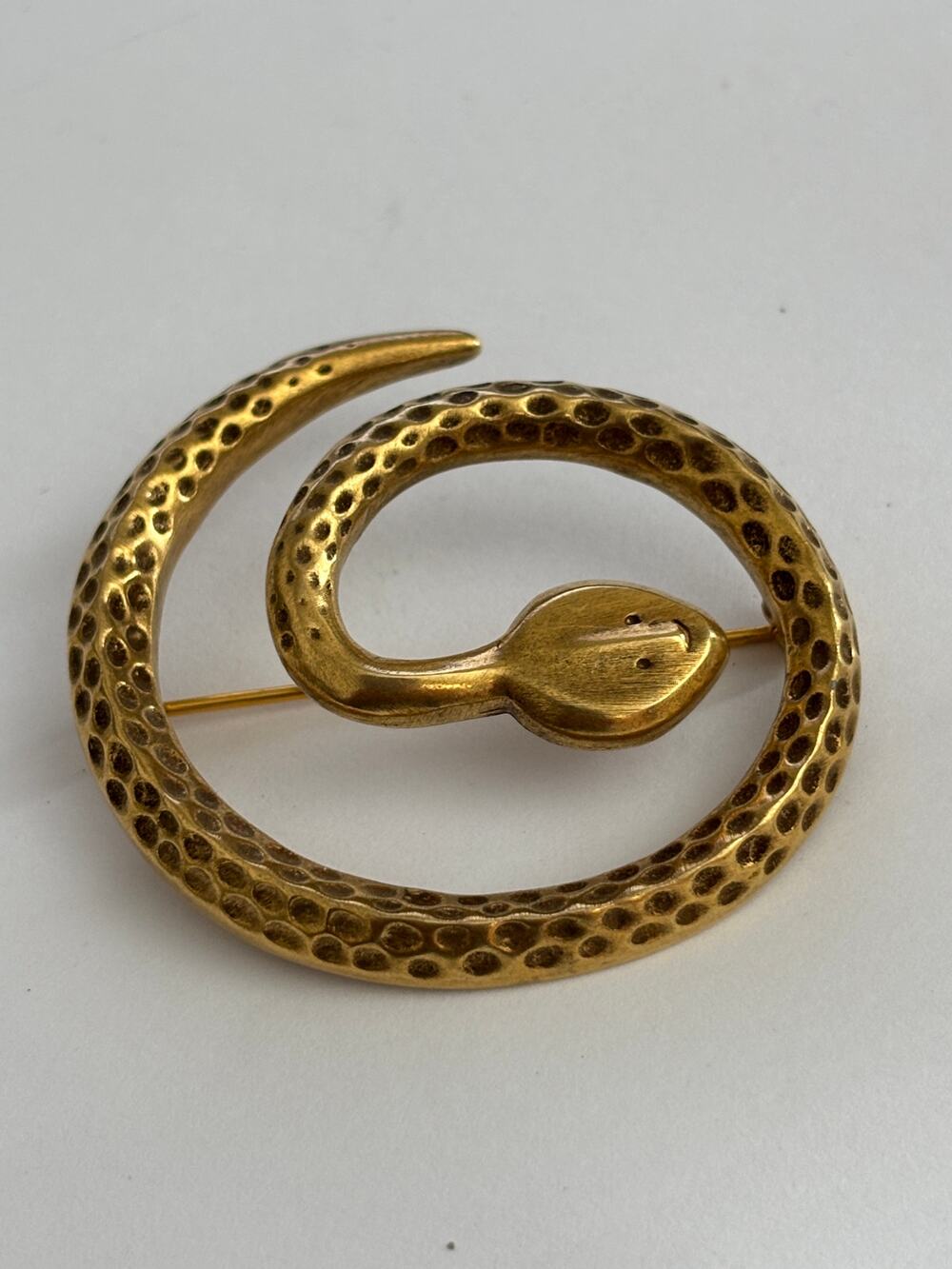 Vintage MMA Gold Tone Brooch Coiled Snake Victorian Style